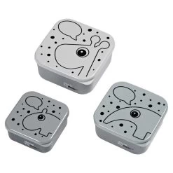 Done By Deer Set De 3 Boîtes à Goûter Gigogne - Gris